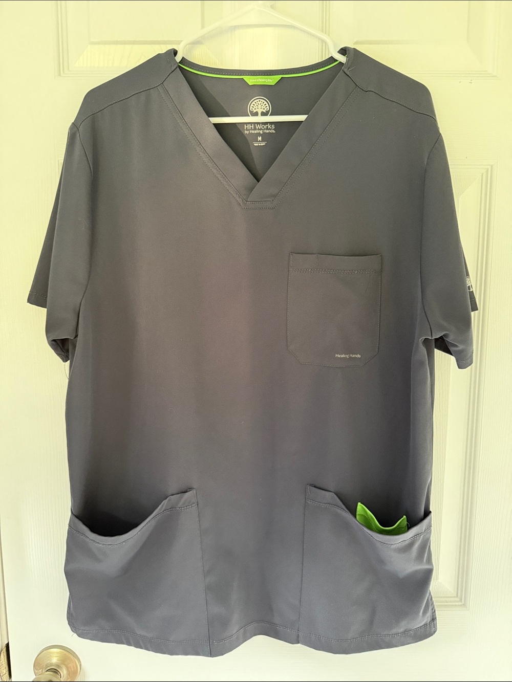 Healing Hands Charcoal Gray Cargo Scrub Set